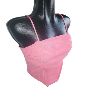 Forever 21 Pink Cropped Corset Tank Top M